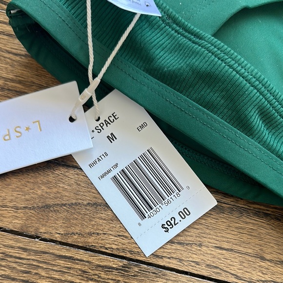 L*Space Green Ribbed Farrah top M - Picture 6 of 7